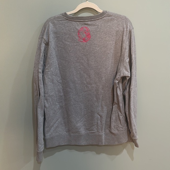 Billionaire Boys Club Arch Logo Crewneck Sweatshirt Heather Grey & Raspberry - Picture 5 of 7